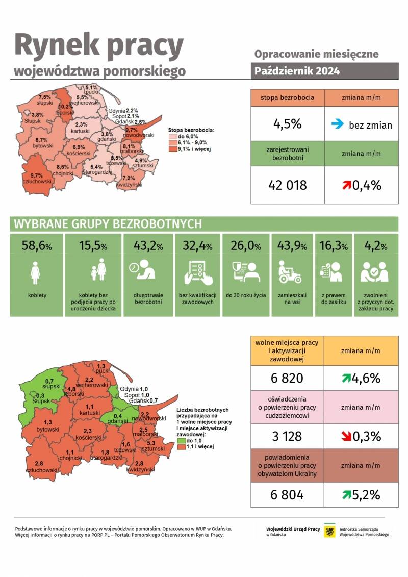 Rynek pracy województwa pomorskiego - opracowanie miesięczne - październik 2024